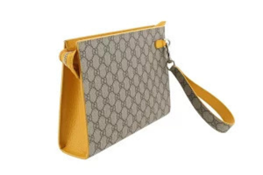 Gucci Shoulder Clutch GG Yellow Bag Beige Supreme Yellow Tan